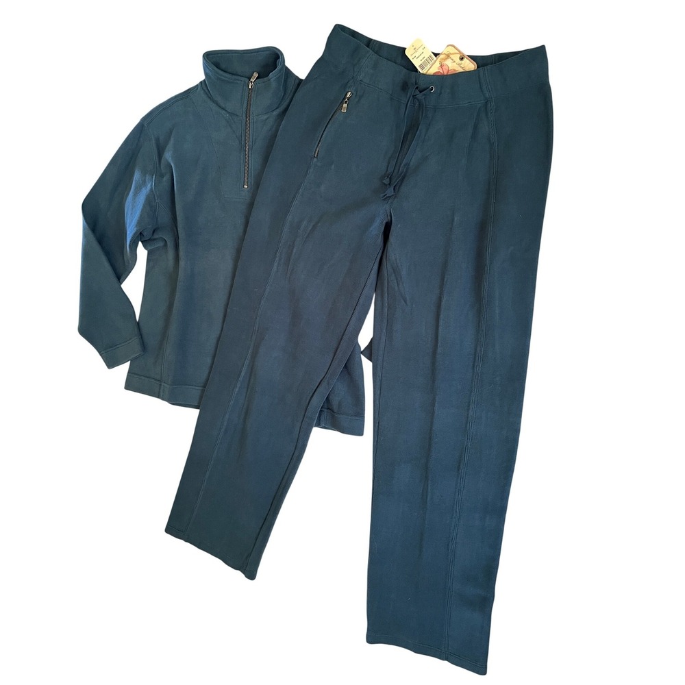 Tommy Bahama Womens Lounge Set M Teal Pullover Pants‎ NWT Y2K early 2000s Era - Picture 11 of 12
